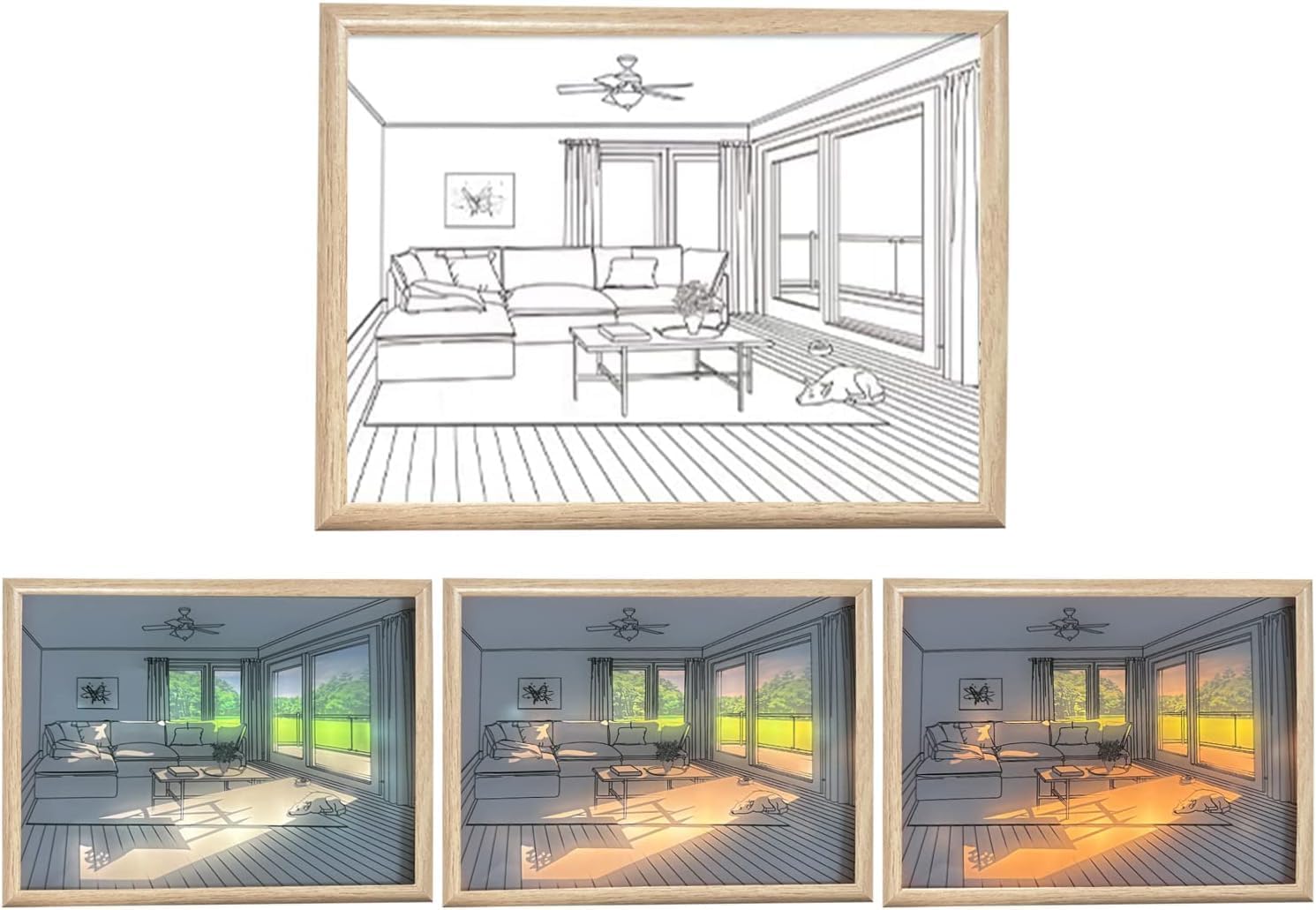 DOG SUNBATHING MURAL ART LAMP