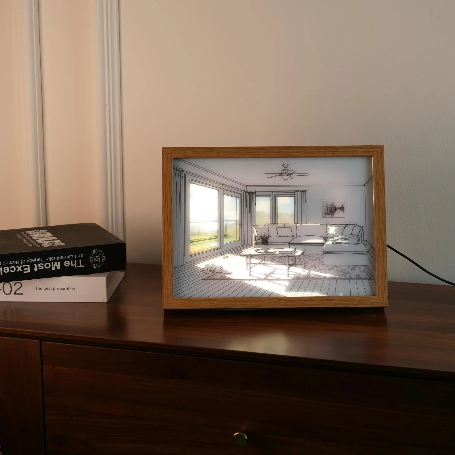 DOG SUNBATHING MURAL ART LAMP