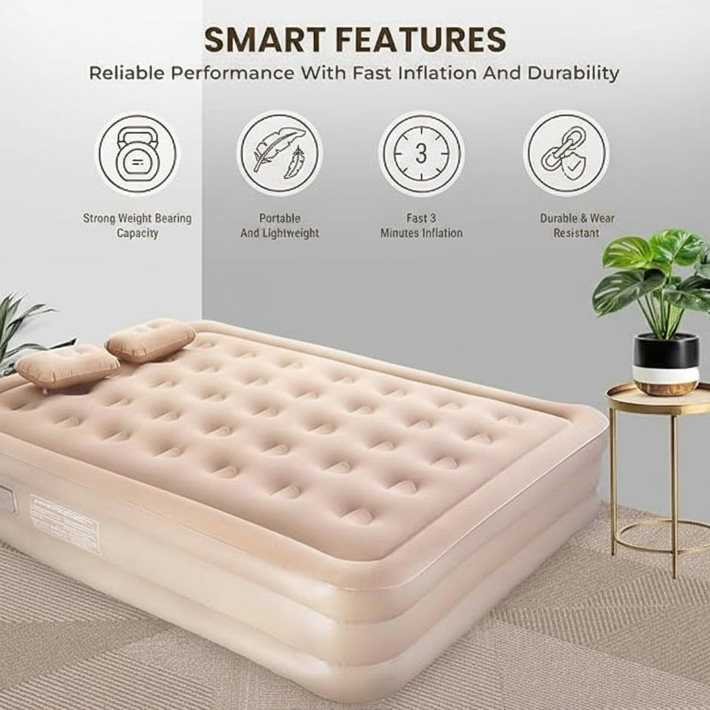 Double Bed Air Mattress Inflatable Queen Size Bed