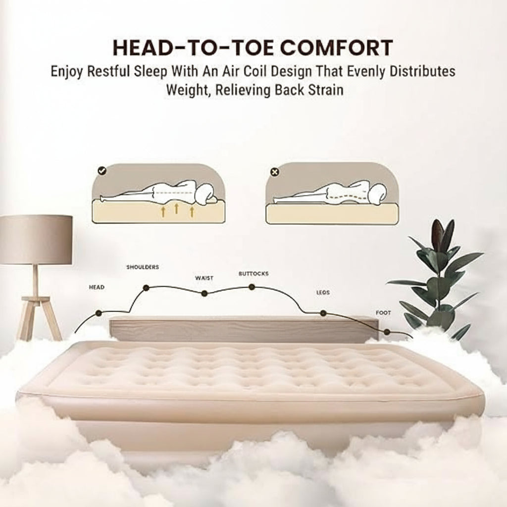 Double Bed Air Mattress Inflatable Queen Size Bed