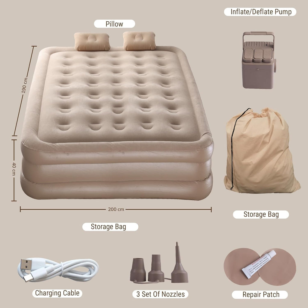 Double Bed Air Mattress Inflatable Queen Size Bed