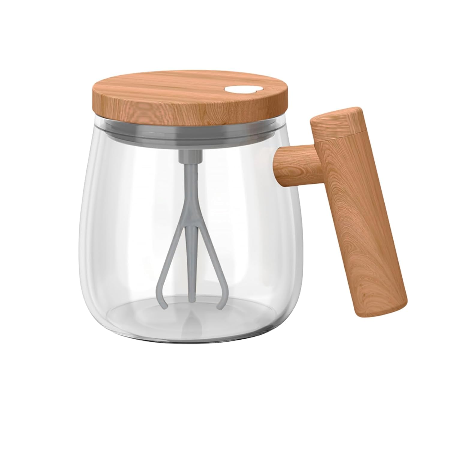 Wooden Lid Glass Cup(Mixer)