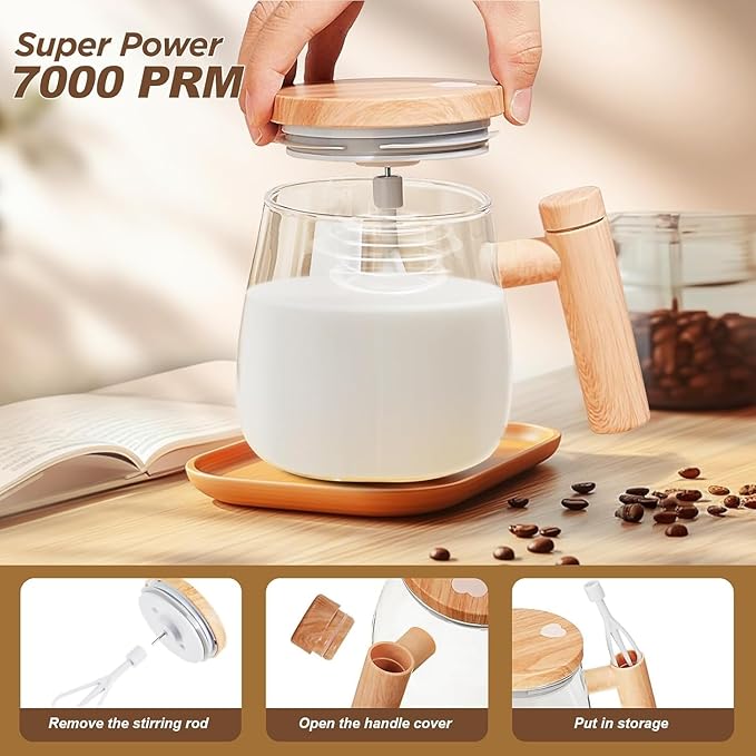 Wooden Lid Glass Cup(Mixer)