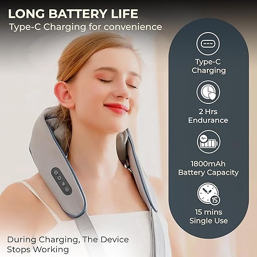 Neck and Back Massager with Heating Mechanism