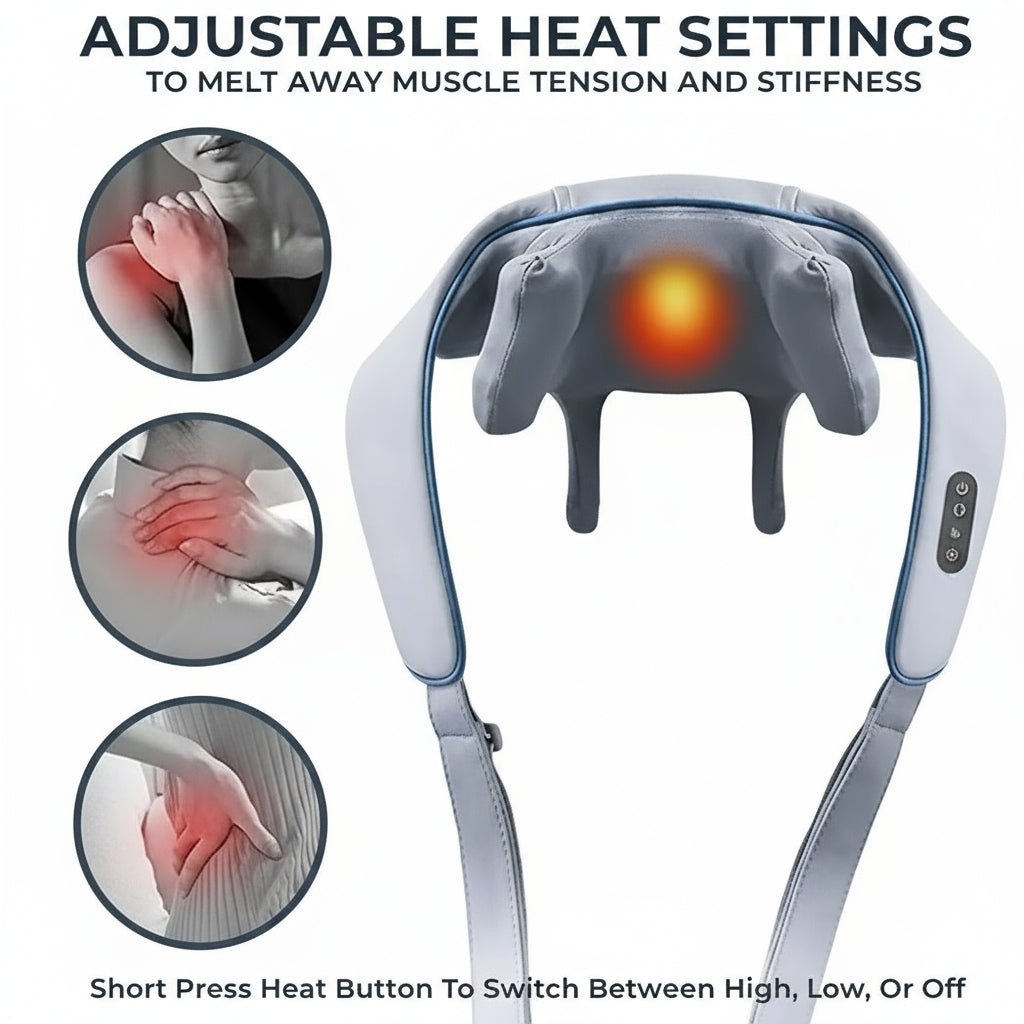 Neck and Back Massager with Heating Mechanism