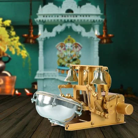 Fully Automatic Electric Arti Machine Nagara for Temple Copper Pooja Bell Nut &  Bolts Dholak